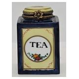Lemoges Porcelain "Tea Canister" Hinged Box