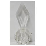 Vintage 8" Polished Cut Glass Perfume Bottle