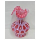 Fenton 10 1/2ï¿½ Cranberry Opalescent Vase
