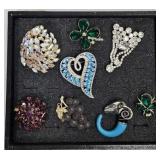(8) Asst Mid-Century Brooches