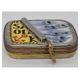 Lemoges Porcelain "Sardine Can" Hinged Box
