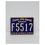 1940 Pennsylvania Resident Hunting License