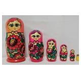 (6 Pc) 8 1/2" Russian Matryoska Nesting Doll