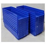 (20) 18"L x 5 1/2"W x 4"D Blue Plastic Parts Bins