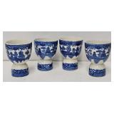 Set (4) Japan Blue Willow Egg Cups