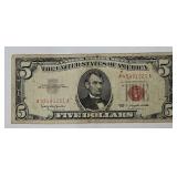 Series of 1963 Red Seal $5.00 US Note