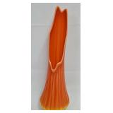 LE Smith Bittersweet Orange Ribbed Vase, 23" High