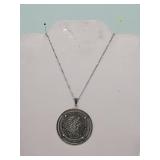 1913 Silver Prussian 3 Mark Coin Necklace