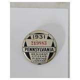 1931 Pennsylvania Resident Fishing License