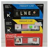 (3) K-Line O-Gauge Freight Cars (MIB)