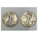 1936 & 1942 Walking Liberty Silver Halves