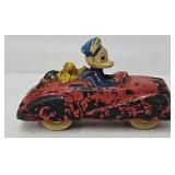 6 1/2" Sun Rubber Donald Duck Car