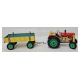 Vintage Keywind Tin Litho KDN Tractor & Trailer