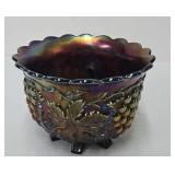 Dugan Amethyst Carnival Glass Grape Delight Bowl