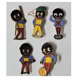 5 Different Robertson's Golly Pin Enamel Badges