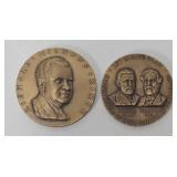 (2) Bronze Table Medals