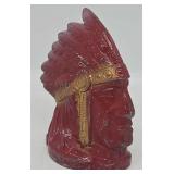 KLT, Japan Die Cast Indian Chief Coin Still Bank