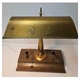 Antique Silver Crest Bankers Lamp w/14KT NIB Pen