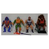(4) 1982 He-Man Action Figures w/Weapons
