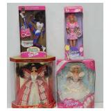 (4) Mattel Barbie Dolls