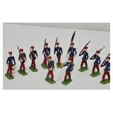 (11) Hecho Die Cast French Infantry Toy Soldiers