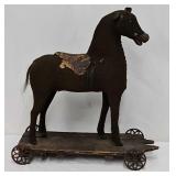 Antique German Folk Art Horse Pull Toy