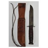 USMC KABAR Combat Knife w/Leather Sheath