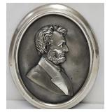 Vintage Silver Bronze Abraham Lincoln Wall Plaque