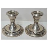 Pr Gorham Weighted Sterling Silver Candlesticks