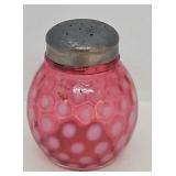 Fenton Cranberry Opalescent Coin Dot Salt Shaker