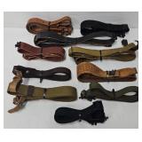 Gun - (9) Asst Leather & Web Gear Rifle Slings