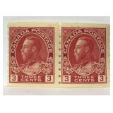Stamp - Canada #130 MNH Coil Pair Perf 8 Vert