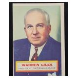 1956T #2 Warren Giles Baseball Card