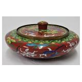 c1800ï¿½s Chinese Cloisonnï¿½ Red Enamel Trinket Box