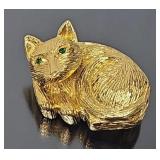 Mid Century Trifari Cat / Kitten "Trembler" Pin