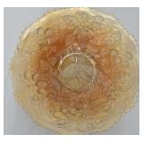 Fenton Marigold Carnival Glass Peacock Plate