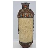 Antique 5 1/2'H Snuff Bottle w/Bird Carvings