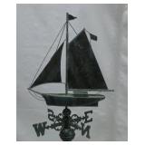 Antique Copper & Brass Sailboat Weathervane