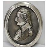 Vintage Silver Bronze George Washington Plaque