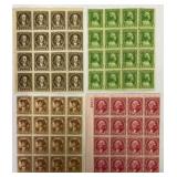 Scotts #704-707 MNH Blocks of 16 Stamps