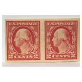 Stamp - Scotts #532 Washington 2 Cent Imperf Pair