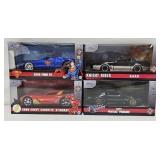 (4) Jada Toys Hollywood Rides 1:32 Die Cast Cars