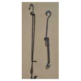 (2) Antique Wrought Iron Fireplace Trammel Hooks