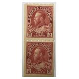 Stamp - Canada #124 MNH Coil Pair Perf 8 Horiz.