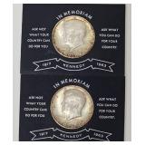 2 1964 Kennedy Silver Half Dollars
