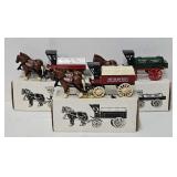 (3) ERTL Horses & Tank Wagon Banks (MIB's)