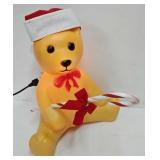 17ï¿½H Christmas Bear Blow Mold with Hat and Cane