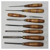 (8) S.J. Addis Ireland Wood Carving Chisels