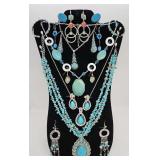 20 pc Native American Style Turquoise Jewelry