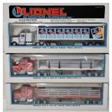 (3) c1992 Lionel O-Gauge Tractor Trailers (NIB)